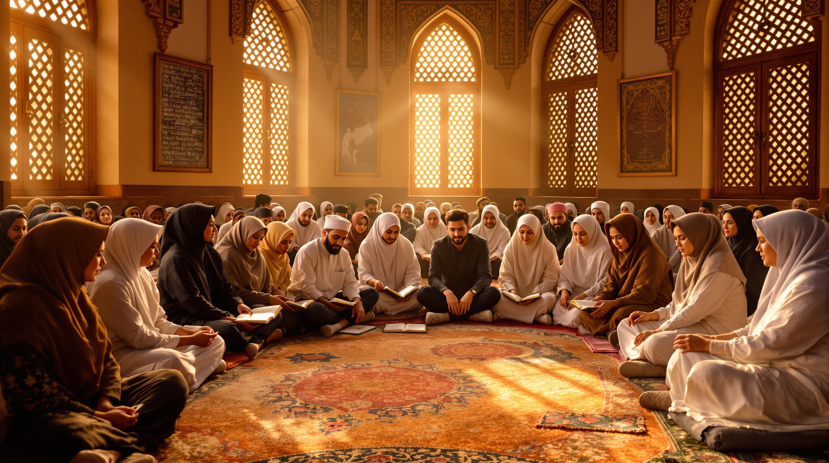 Students in a traditional Islamic learning circle