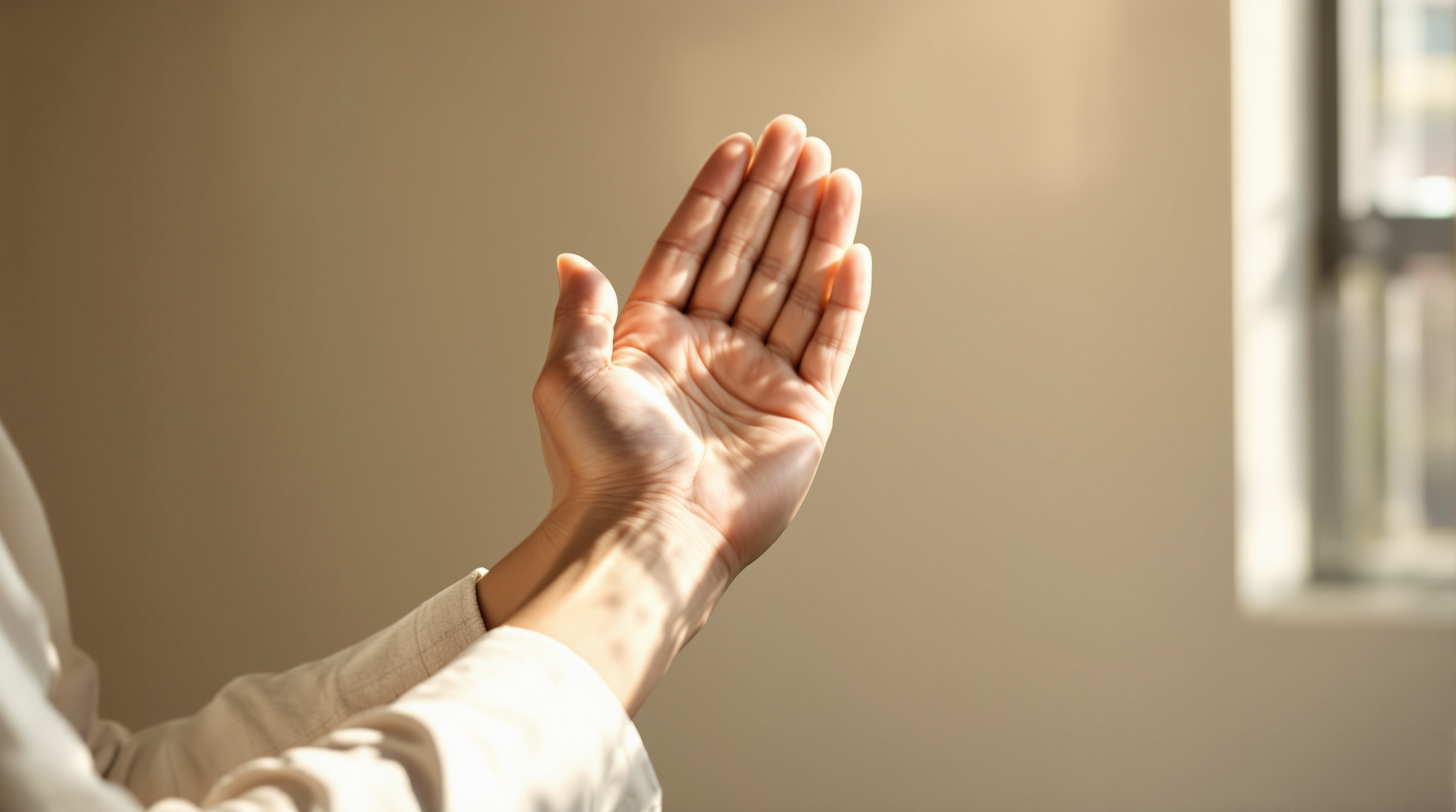 Hands in Islamic supplication position