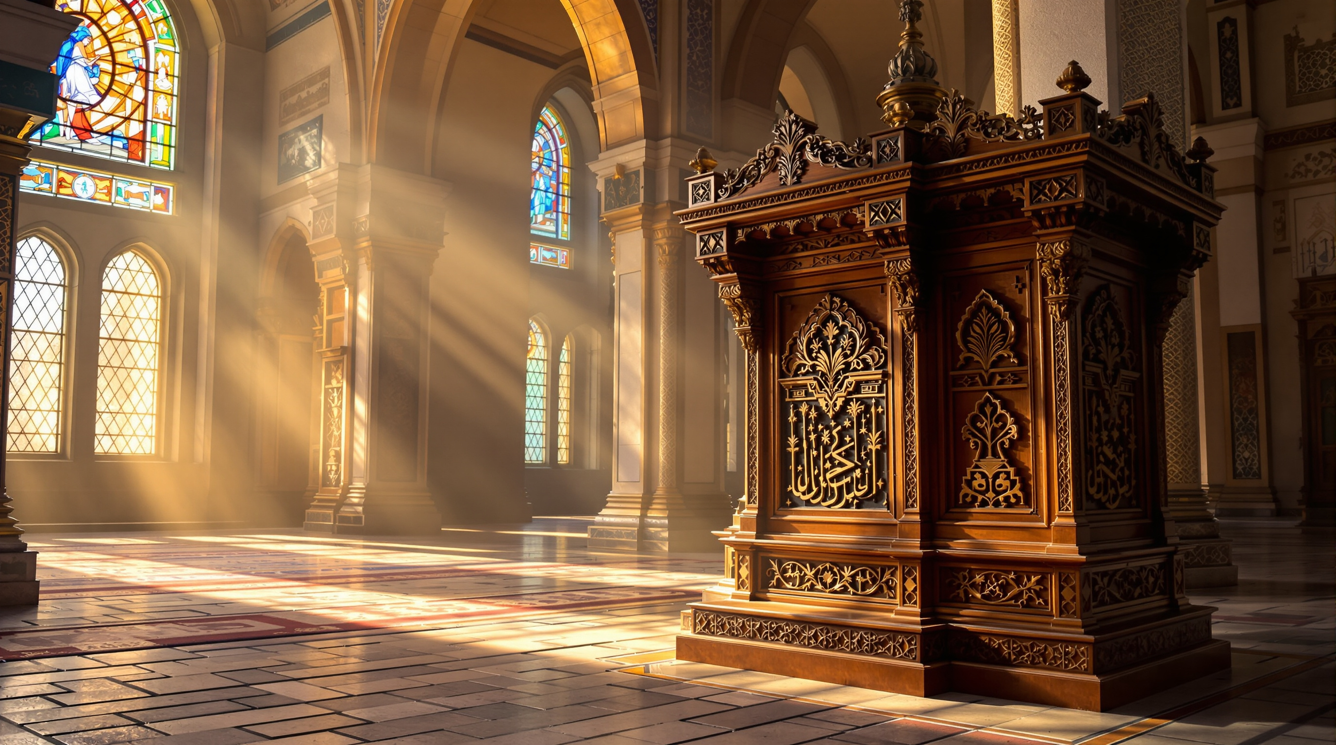 Traditional mosque minbar